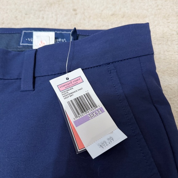 NWT Vineyard Vines Breaker Performance Pants Navy Blue Men's 38x34 Deep Bay - Picture 2 of 6